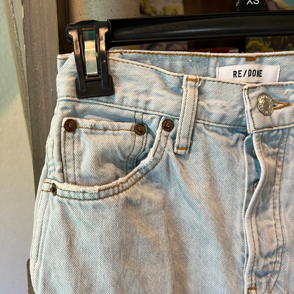 Re/Done 90s high rise loose jeans in bleach destroy size 23 - Picture 6 of 15